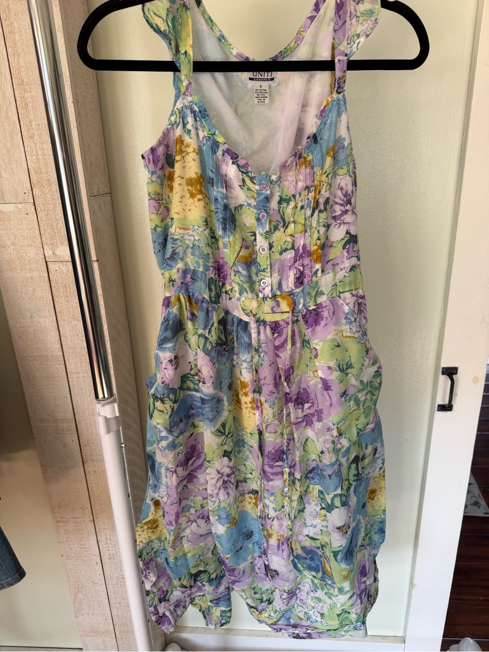 80s cotton house dress with pockets!!!